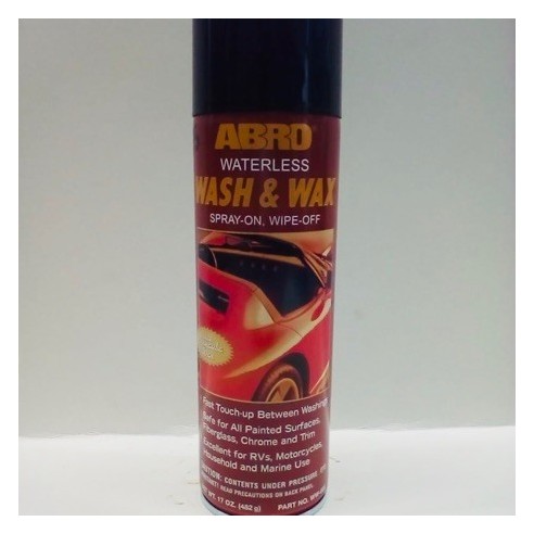 ABRO WATERLESS WASH & WAX SPRAY ON, WIPE OFF 17 OZ.