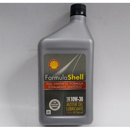 SHELL FORMULA 10W-30 FULL SYNTHETIC  ENGINE OIL QUART